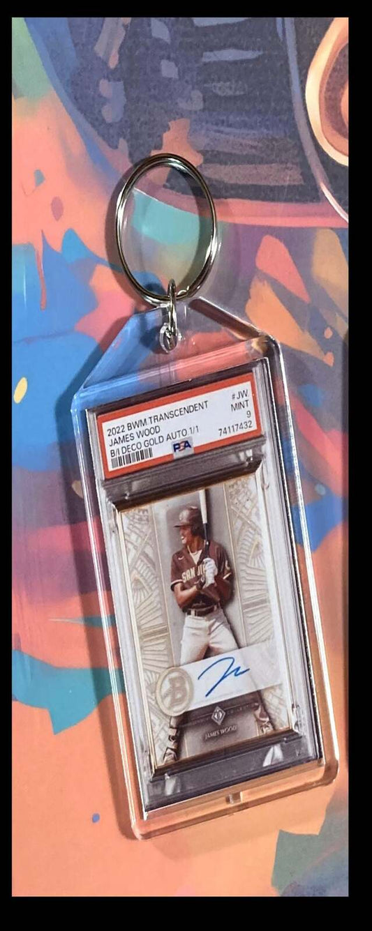 3123 James Wood 2022 Bowman Transcendent Deco Gold Auto Keychain BBL KYC
