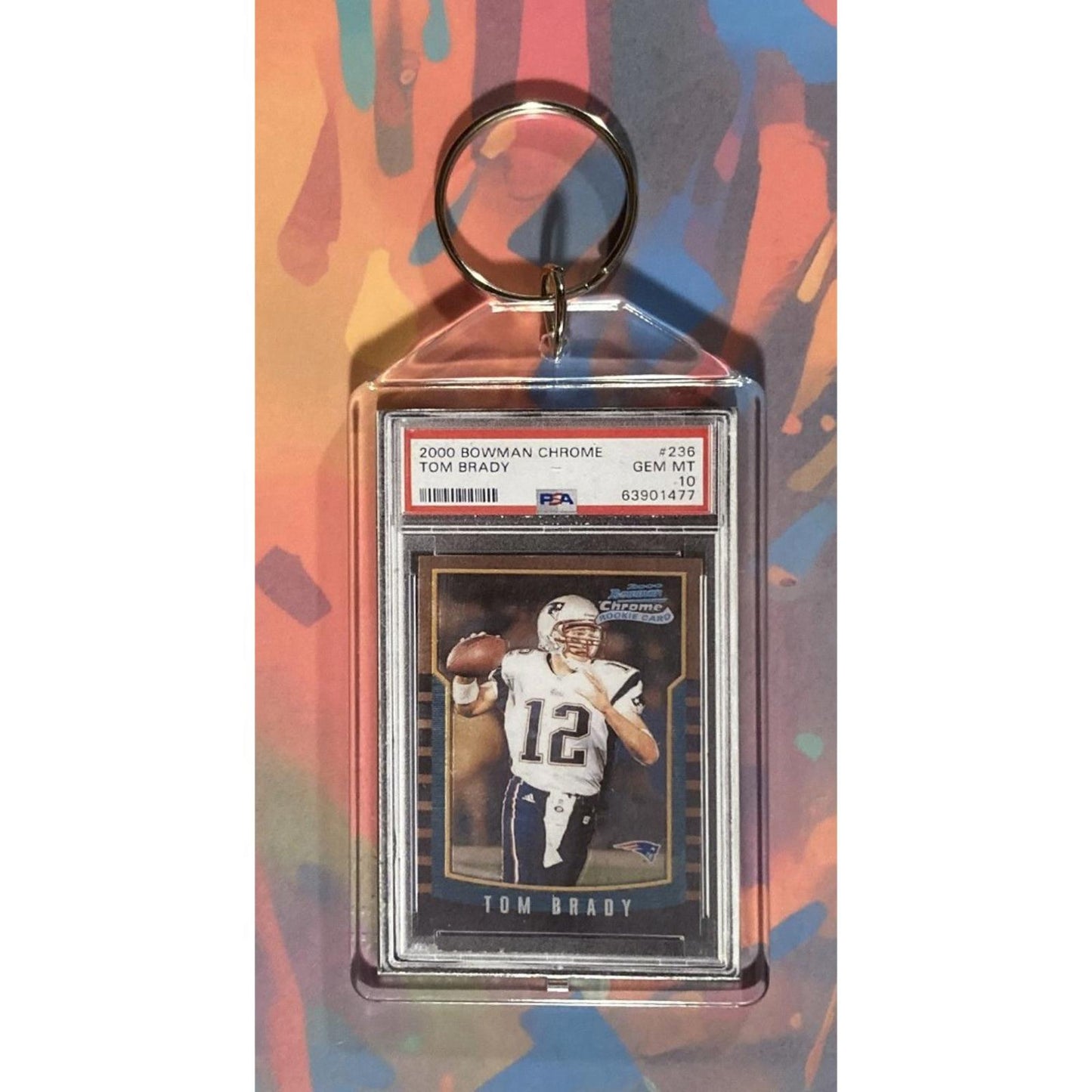 0004 Tom Brady 2000 Bowman Chrome Rookie Keychain