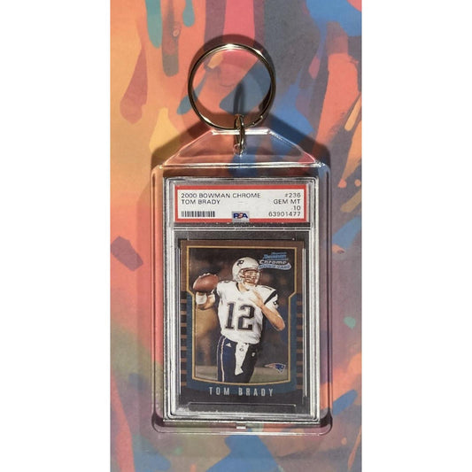 0004 Tom Brady 2000 Bowman Chrome Rookie Keychain