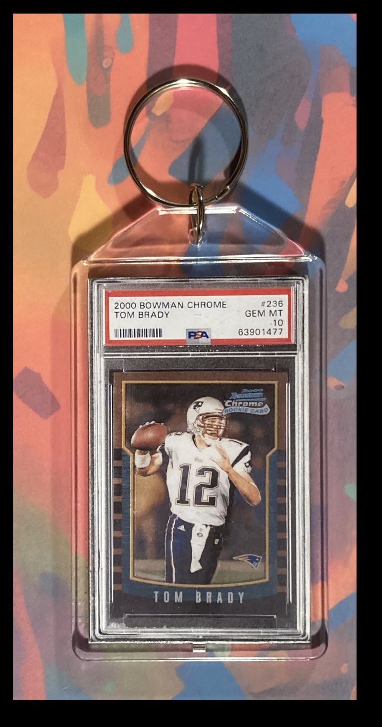 03 Tom Brady 2000 Bowman Chrome Rookie   -   Custom Keychain-Great Gift FBL