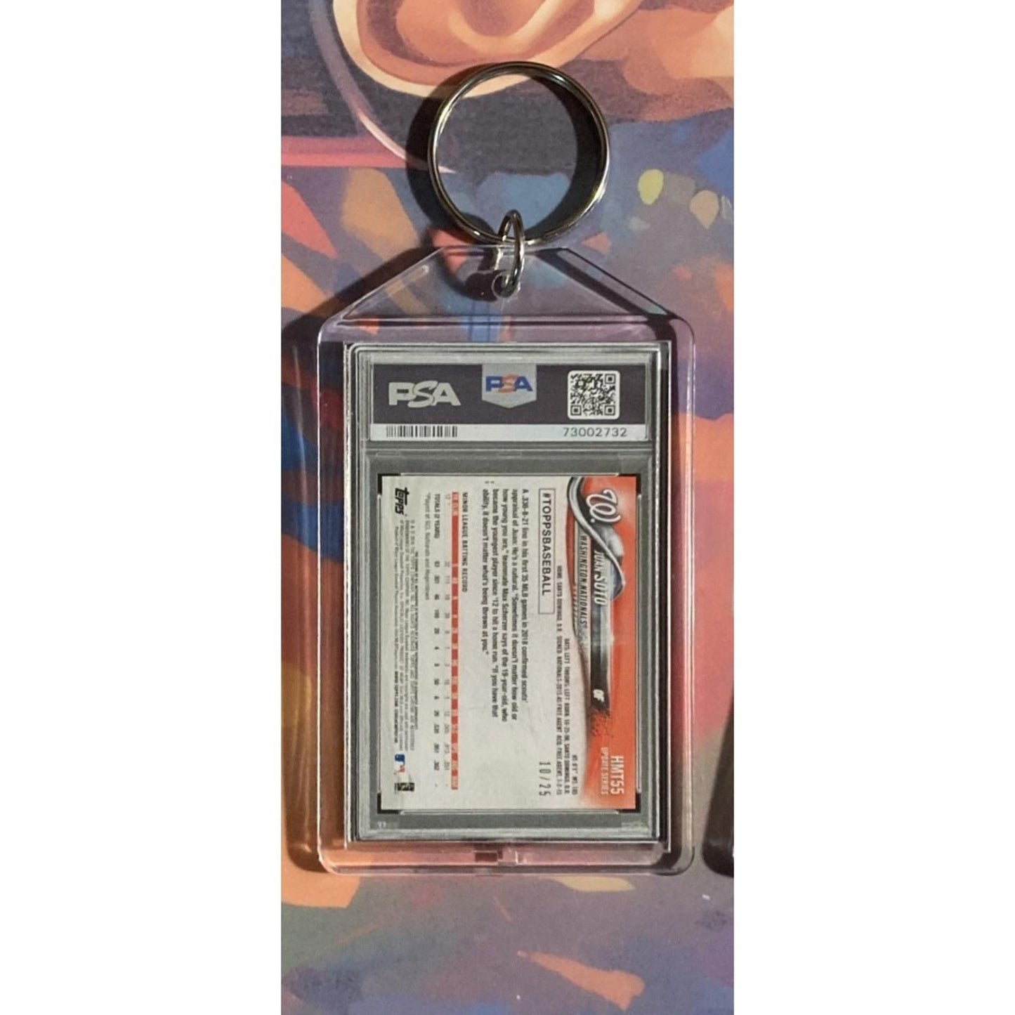 0243 Juan Soto 2018 Topps Chrome Orange Refractor Auto Custom Novelty Keychain