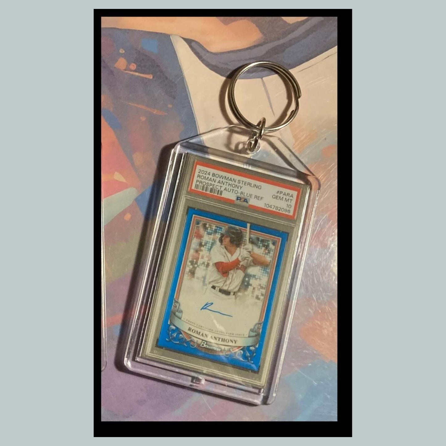 3487 Roman Anthony 2024 Sterling Blue Auto Custom Hand Made Keychain Great Gift BBL KYC