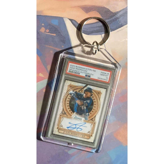 3194 Julio Rodriguez 2023 Bowman Sterling Opulence Auto Custom Novelty Keychain BBL KYC