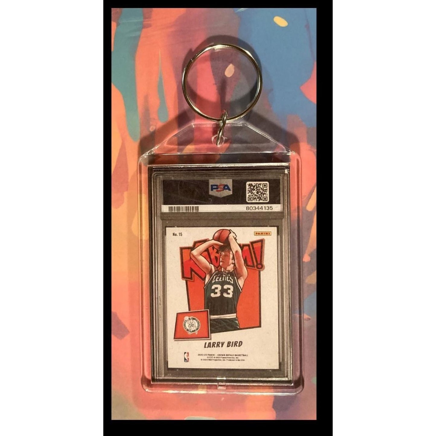 0020 Larry Bird 2022 Panini Crown Royale - Custom Made Keychain Makes Great Gift