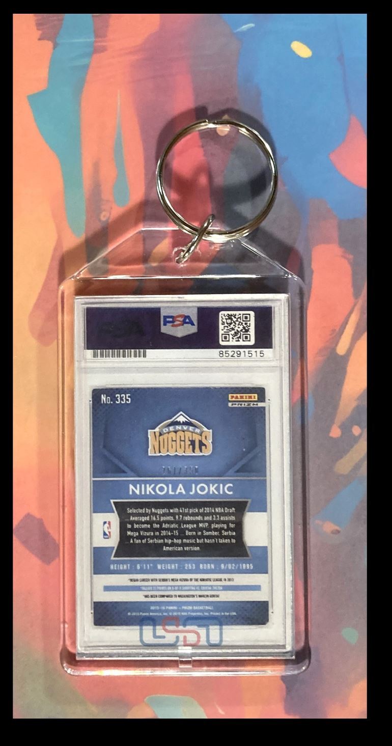 2980 Nikola Jokic 2015 Panini Prizm Ruby Wave Auto Custom Keychain BKL KYC