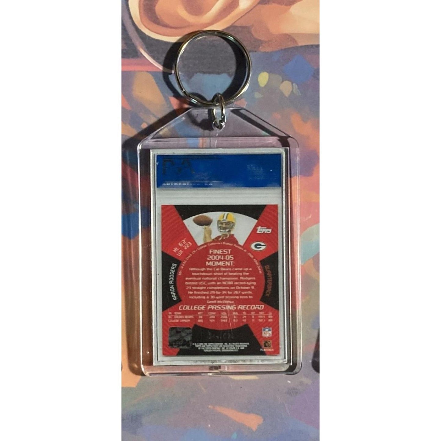 0235 Aaron Rodgers 2005 Topps Finest Auto Custom Made Novelty Keychain - Gift