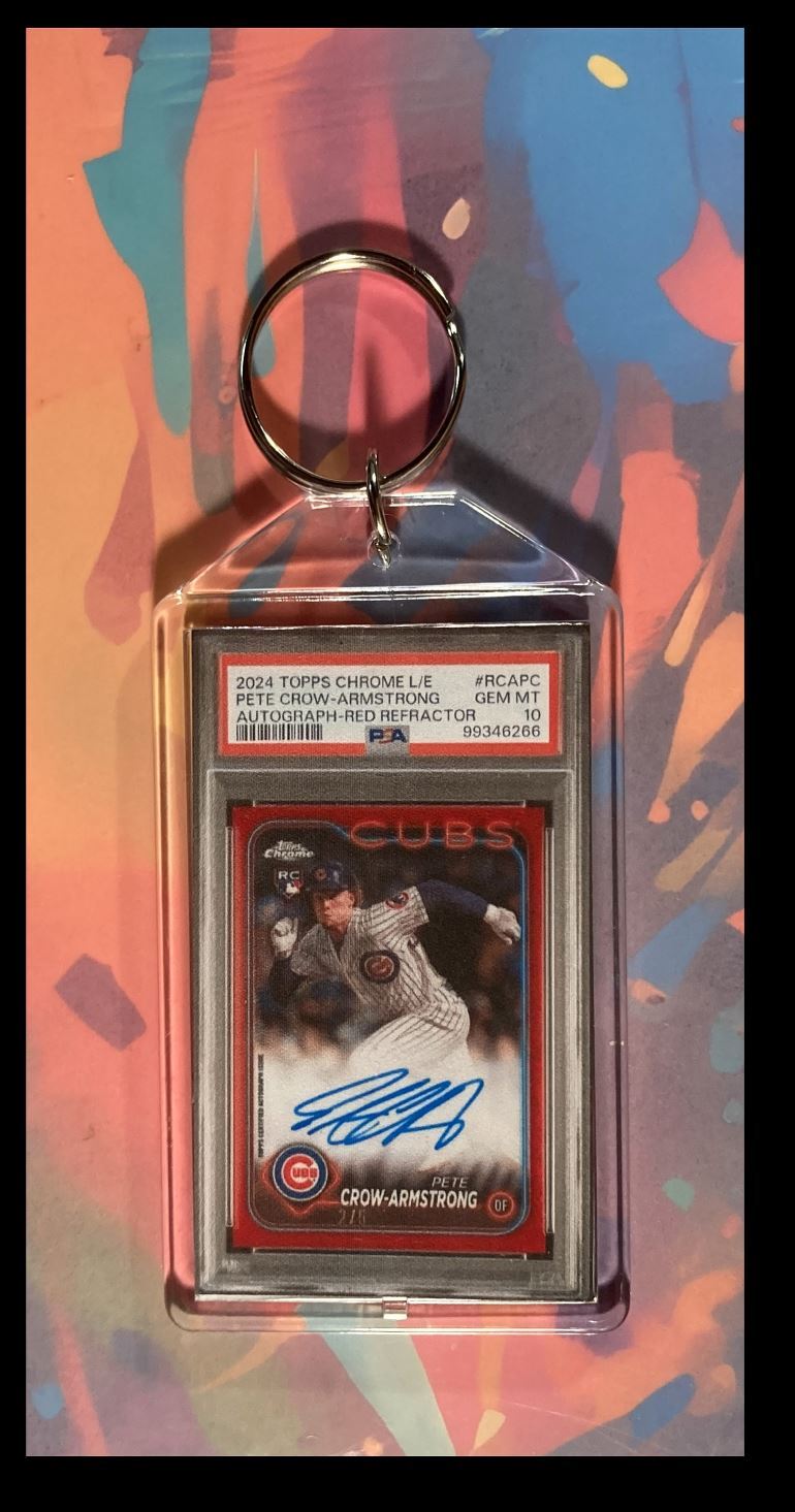3026 Pete Crow-Armstrong 2024 Topps Chrome Auto Keychain-Great Gift BBL KYC