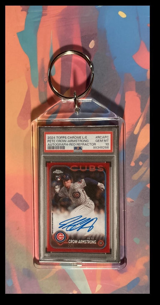 3026 Pete Crow-Armstrong 2024 Topps Chrome Auto Keychain-Great Gift BBL KYC