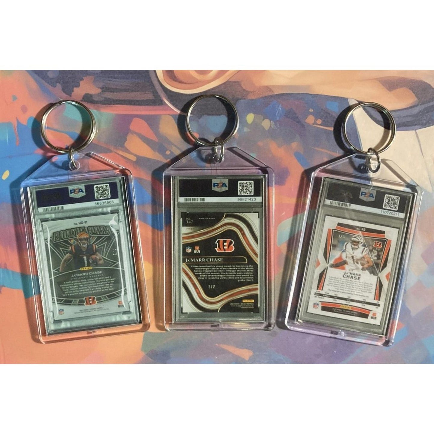 3271B Ja'Marr Chase - 3 Pack Bundle 3 Different Custom Novelty Keychains-Gift FBL