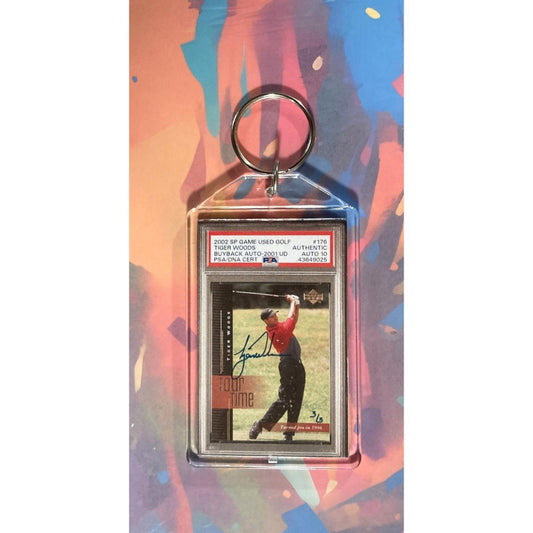 0083 Tiger Woods 2002 UD Buyback Auto Keychain Custom Made Novelty Keychain