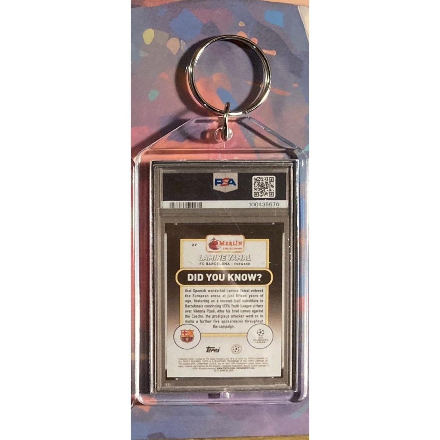 0133 Lamine Yamal 2023 Topps Merlin UCC Image Variation Custom Novelty Keychain