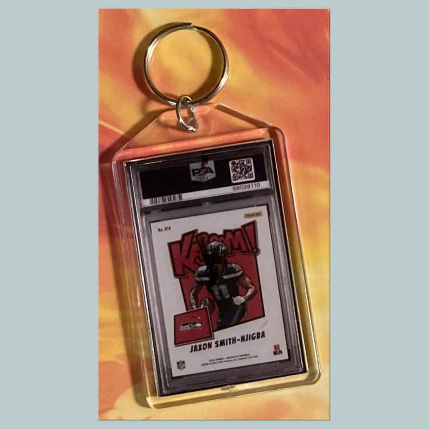0817 Kenneth Walker III 2022 Panini Absolute Kaboom Gold Custom Made Keychain