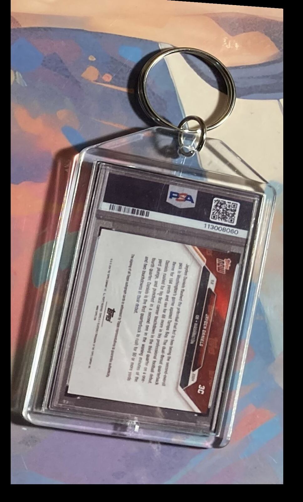 3118 Jayden Daniels 2024 Topps Now Orange Auto Custom Keychain Great Gift FBL