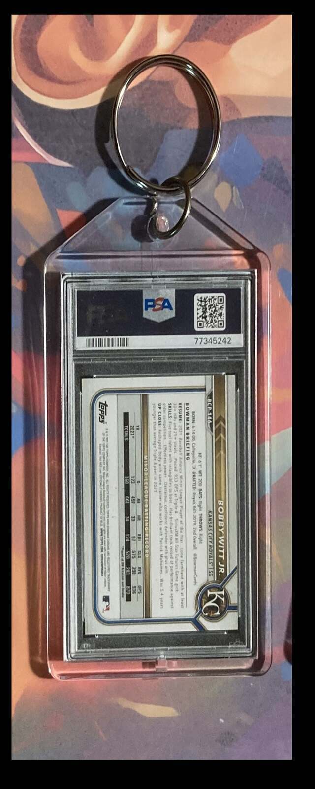 3247 Boy Witt Jr 2022 Bowman Mojo Chrome Black SuperFractor  Keychain BBL KYC