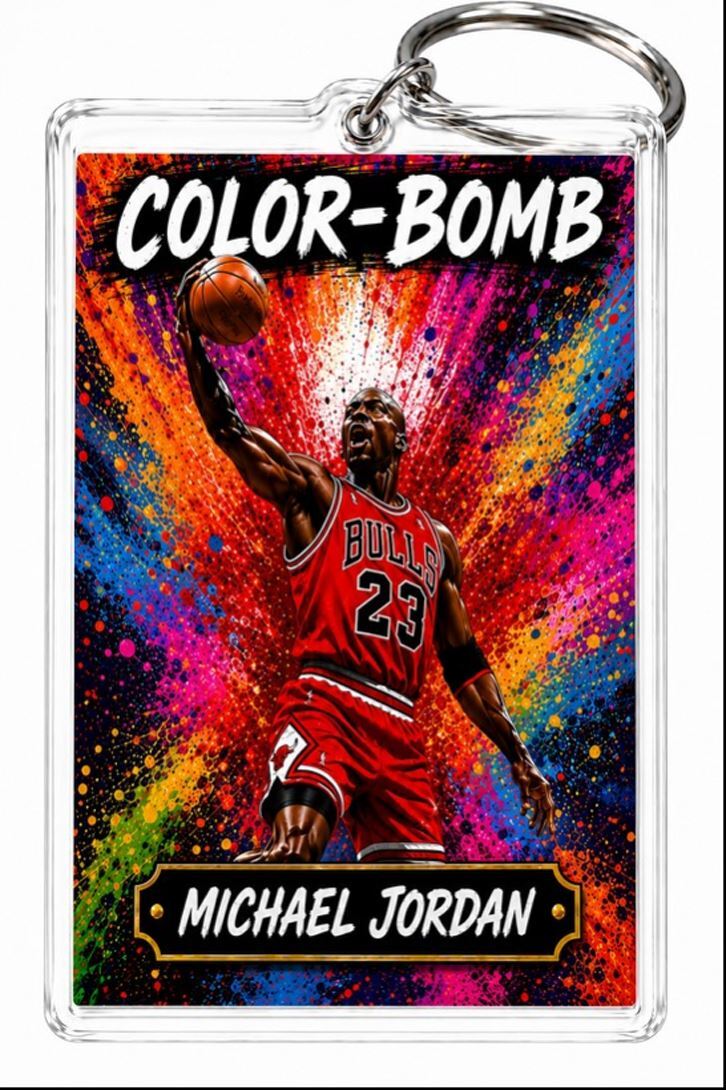 3892 Michael Jordan  Keychain | Color-Bomb | Custom  Photo Keychain No Nameplate BKL KYC