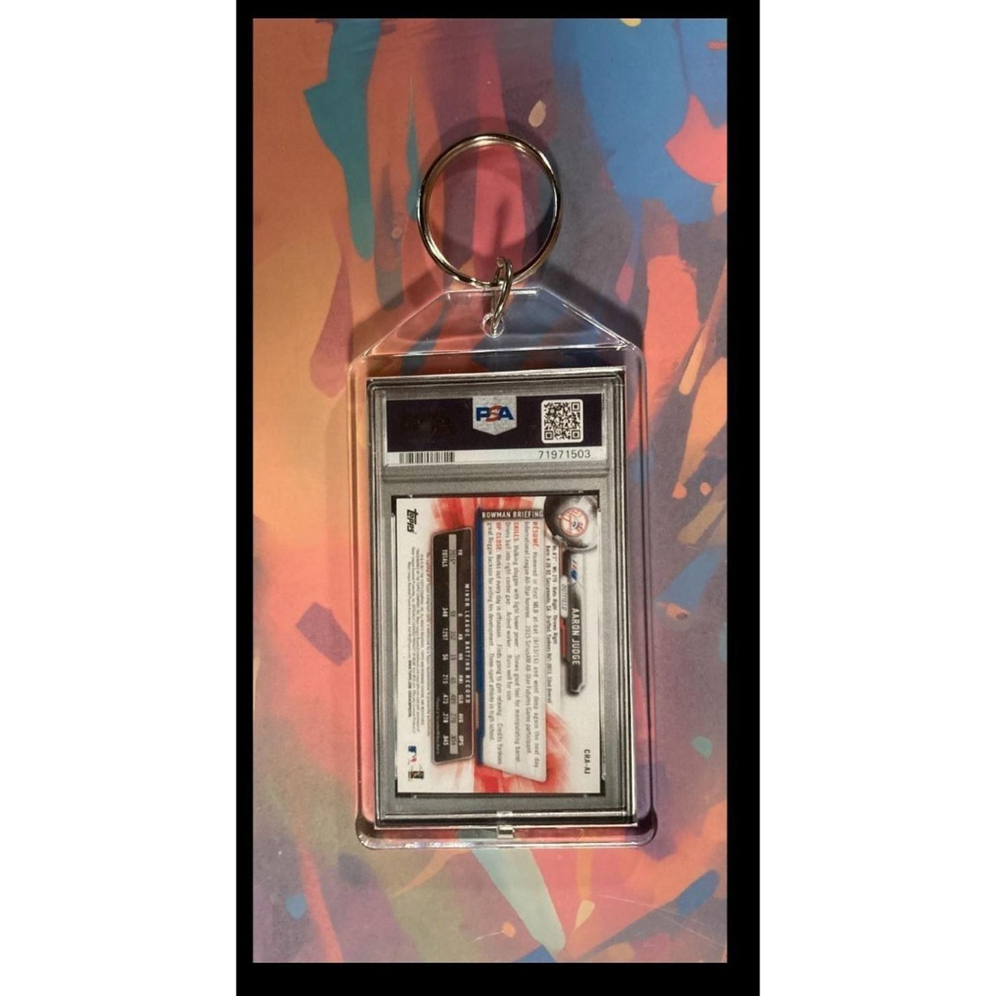 0010 Aaron Judge Rookie Custom Hand Made Keychain Makes A Great Gift
