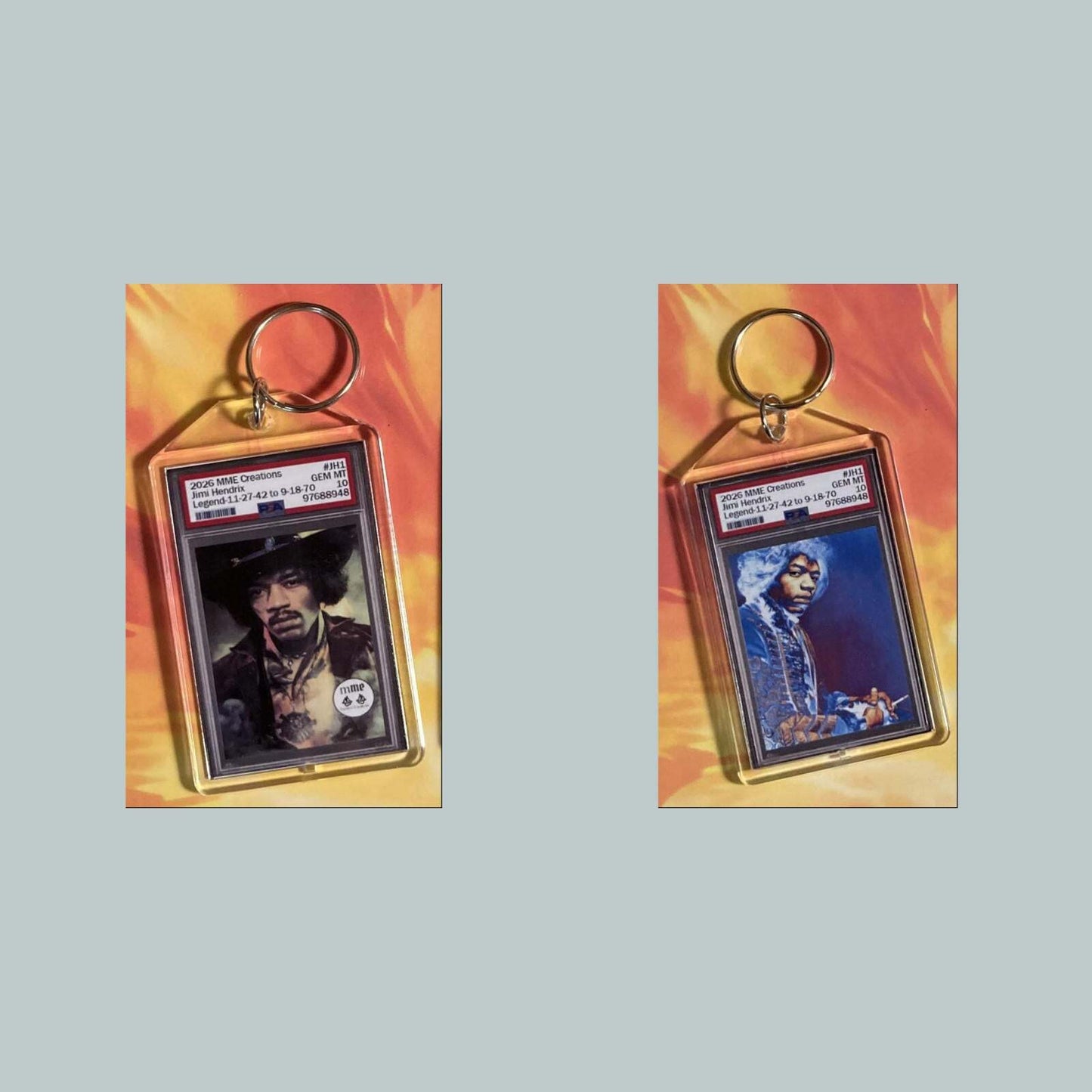 3745 Jimi Hendrix Mockup Custom Hand Made Novelty Keychain MSC KYC