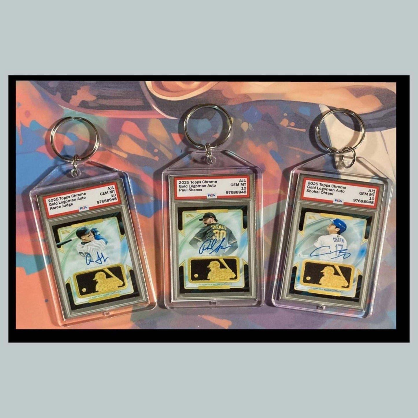3374B Aaron Judge/Skenes/Ohtani 3 Pack Bundle - 3 Diff Custom Novelty Keychains BBL KYC