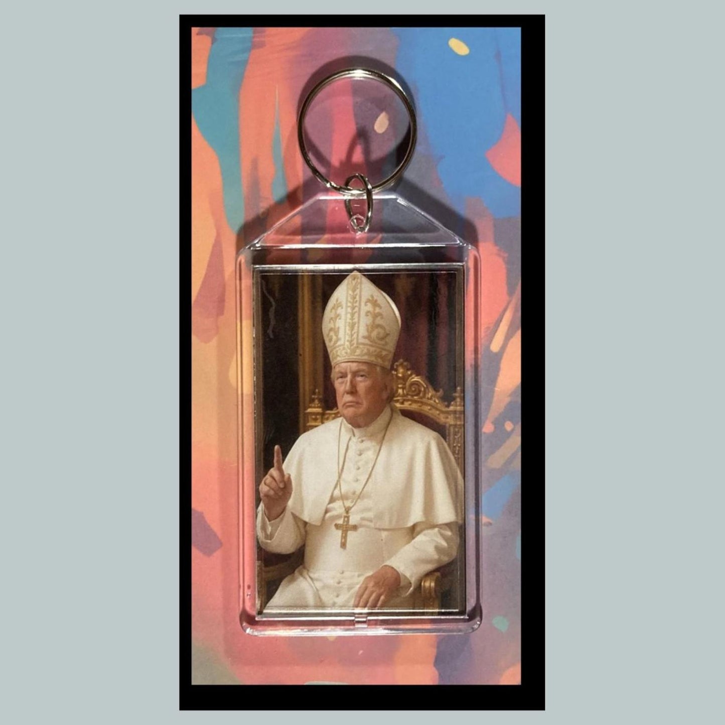 0330 Trump Pope Custom Hand Made Keychain-Makes A Great Gift
