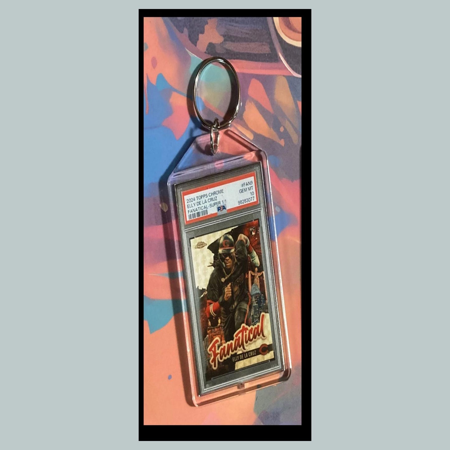0264	Elly De La Cruz 2024 Topps Chrome Fanatical Superfractor Custom Keychain