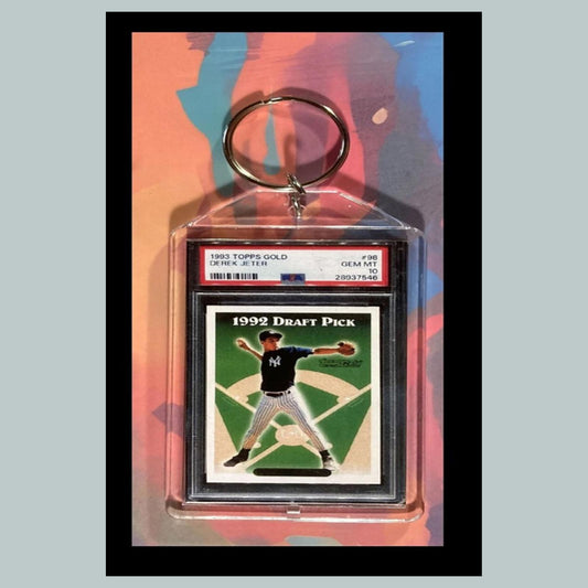 0025 Derek Jeter 1993 Topps Gold Rookie Custom Novelty Keychain - A Great Gift