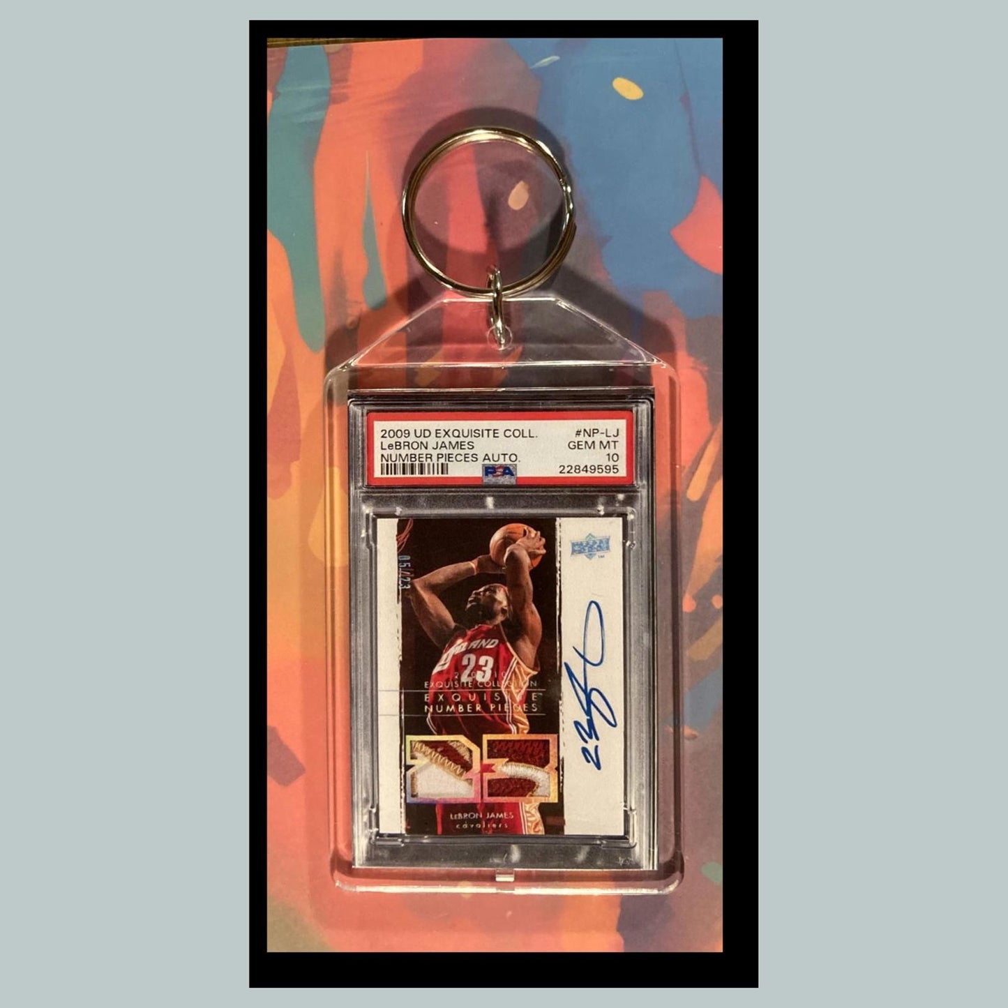 0040 LeBron James 2009 Upper Deck Exquisite Coll Auto Custom Novelty Keychain
