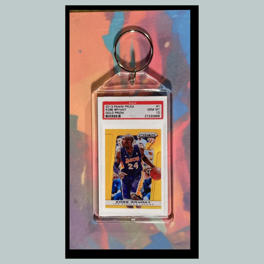 0047 Kobe Bryant 2013 Panini Prizm Gold Custom Made Novelty Keychain-Great Gift