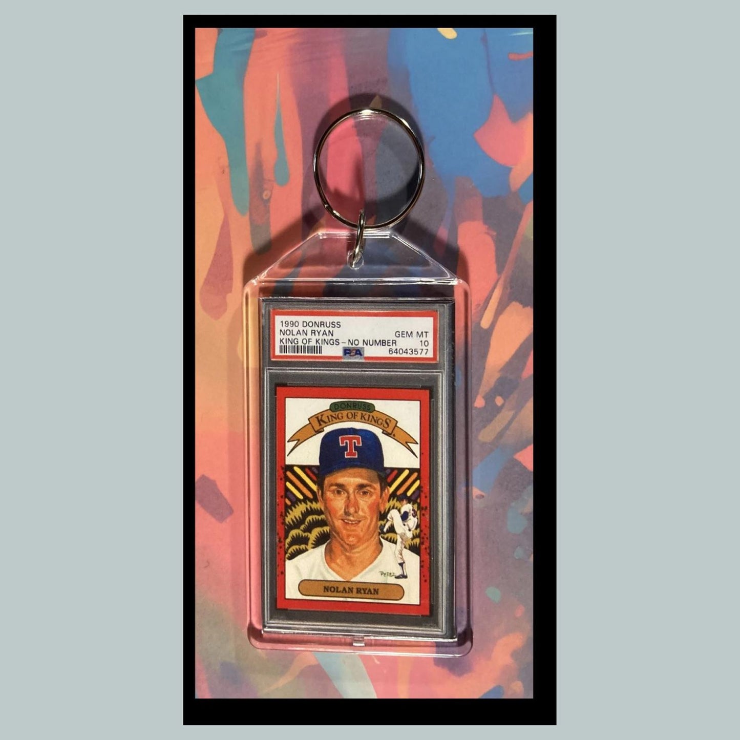 0070 Nolan Ryan 1990 Donruss  Custom Hand Made Novelty Keychain - A Great Gift