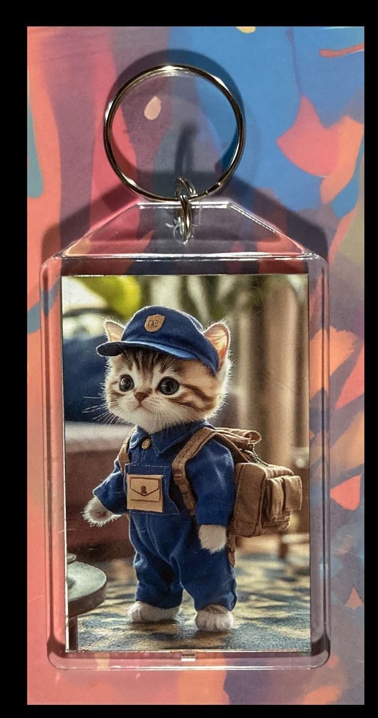 3294 Kitty Mailman Custom Hand Made Keychain - Makes A Great Gift KYC MSC