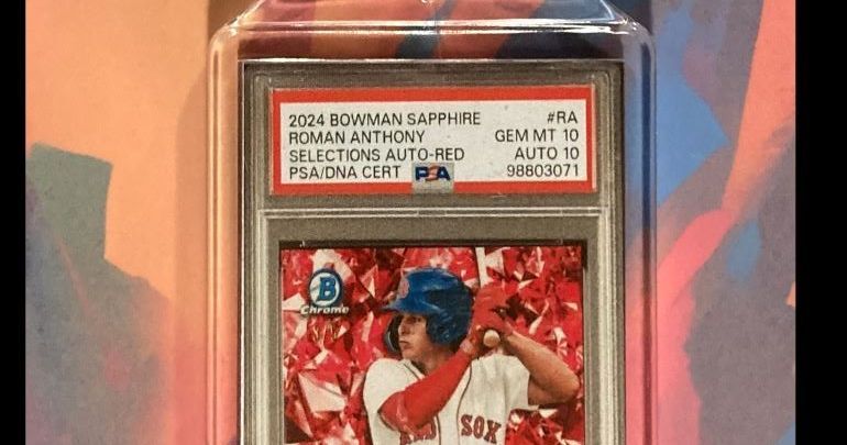 3070 Roman Anthony 2024 Bowman Sapphire Red Auto PSA Style Custom Keychain BBL KYC